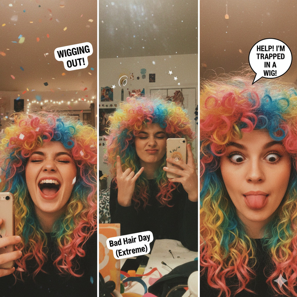 funny wig captions for instagram