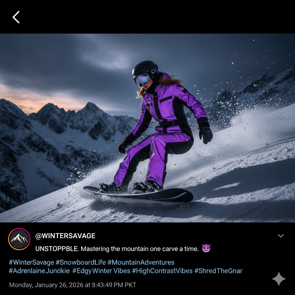 snowboarding captions for instagram funny