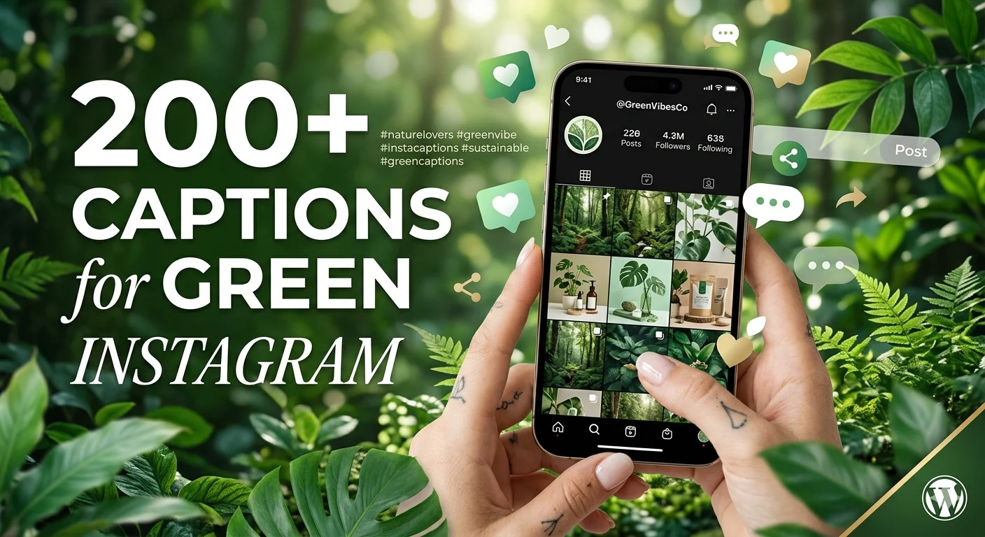 instagram captions for green