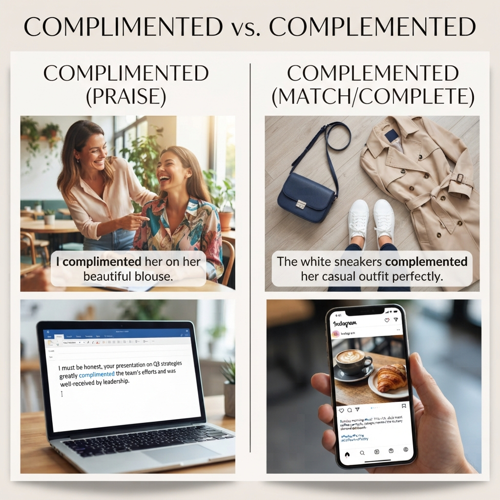 complimented or complemented