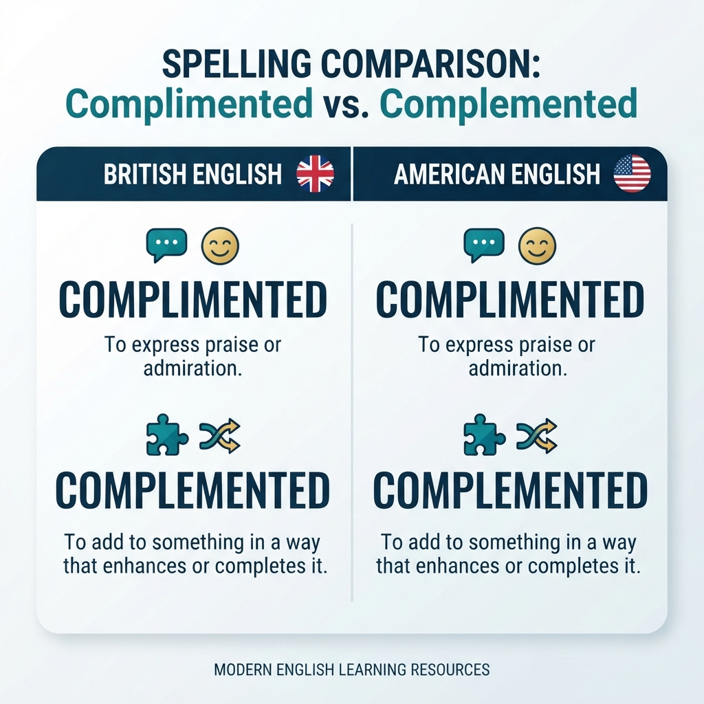 complimented or complemented