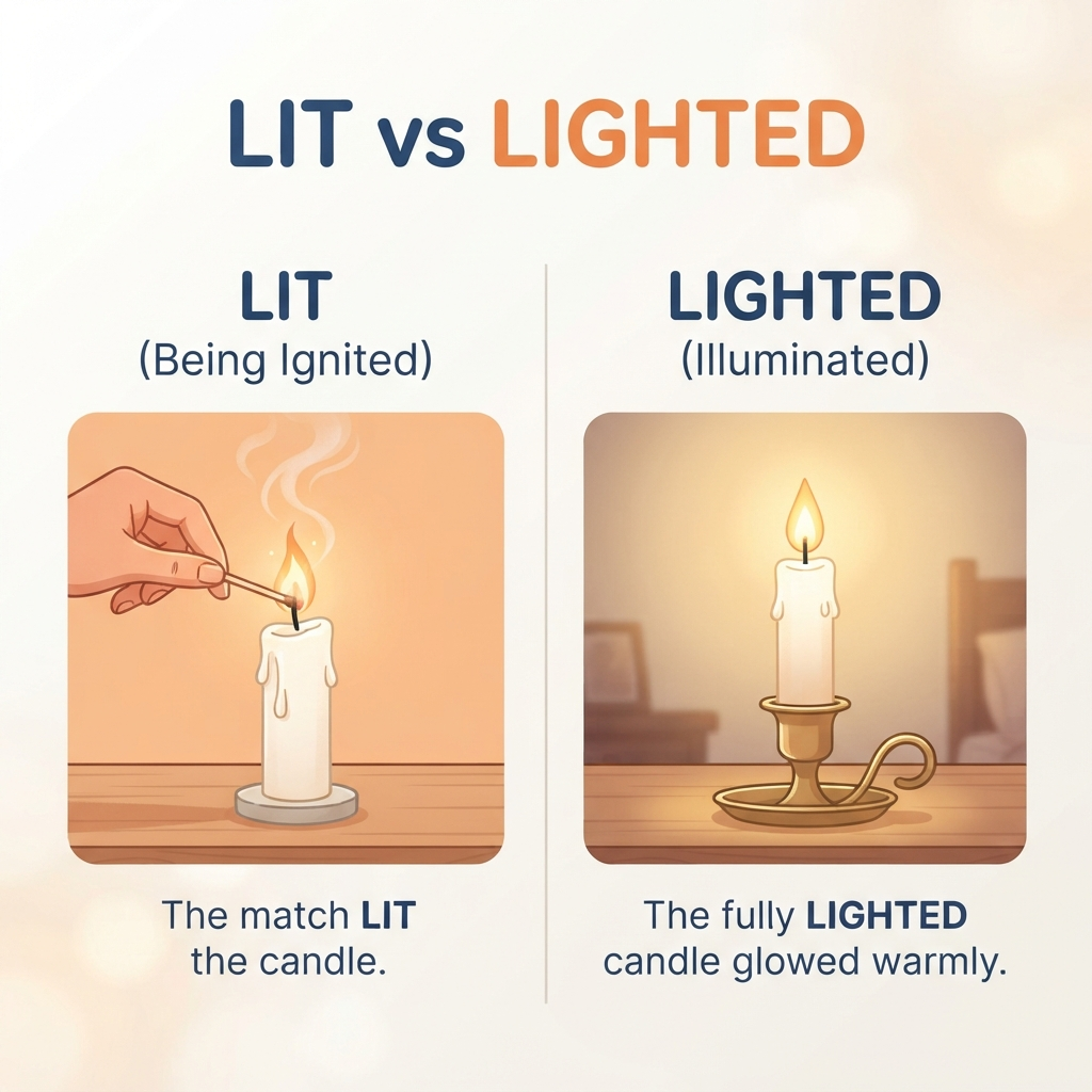 lit or lighted