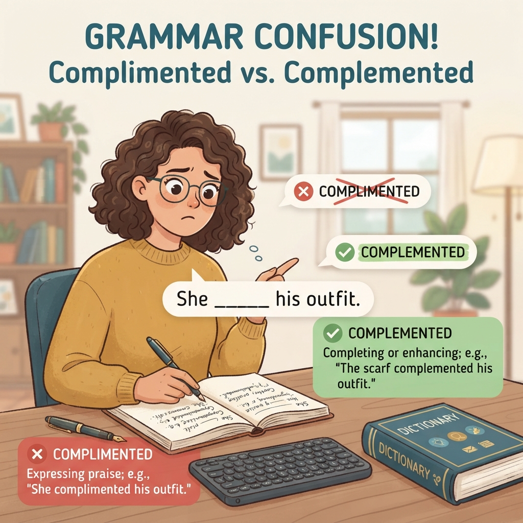 complimented or complemented