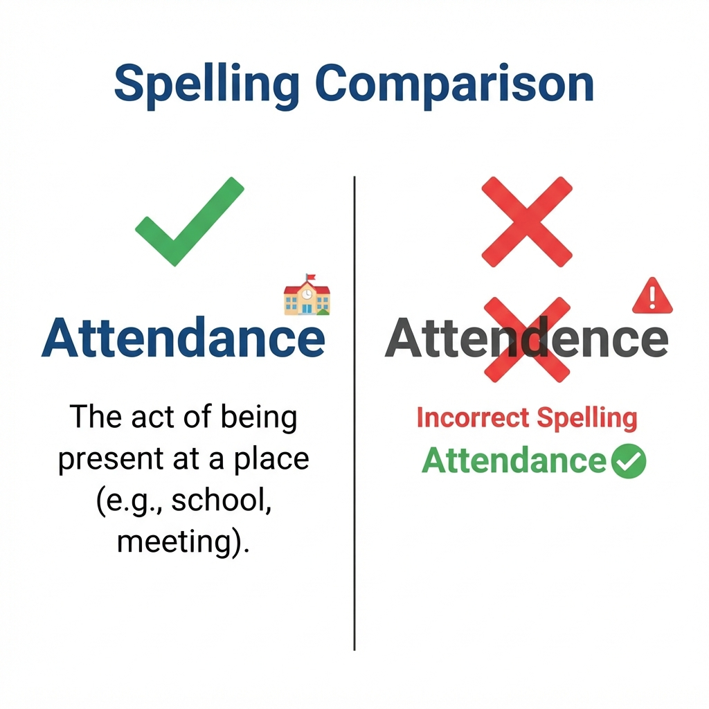 attendance or attendence