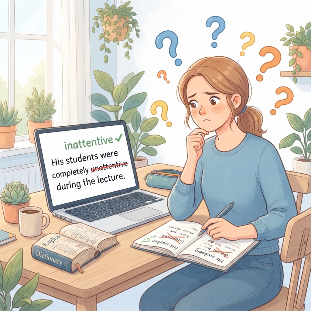 unattentive or inattentive