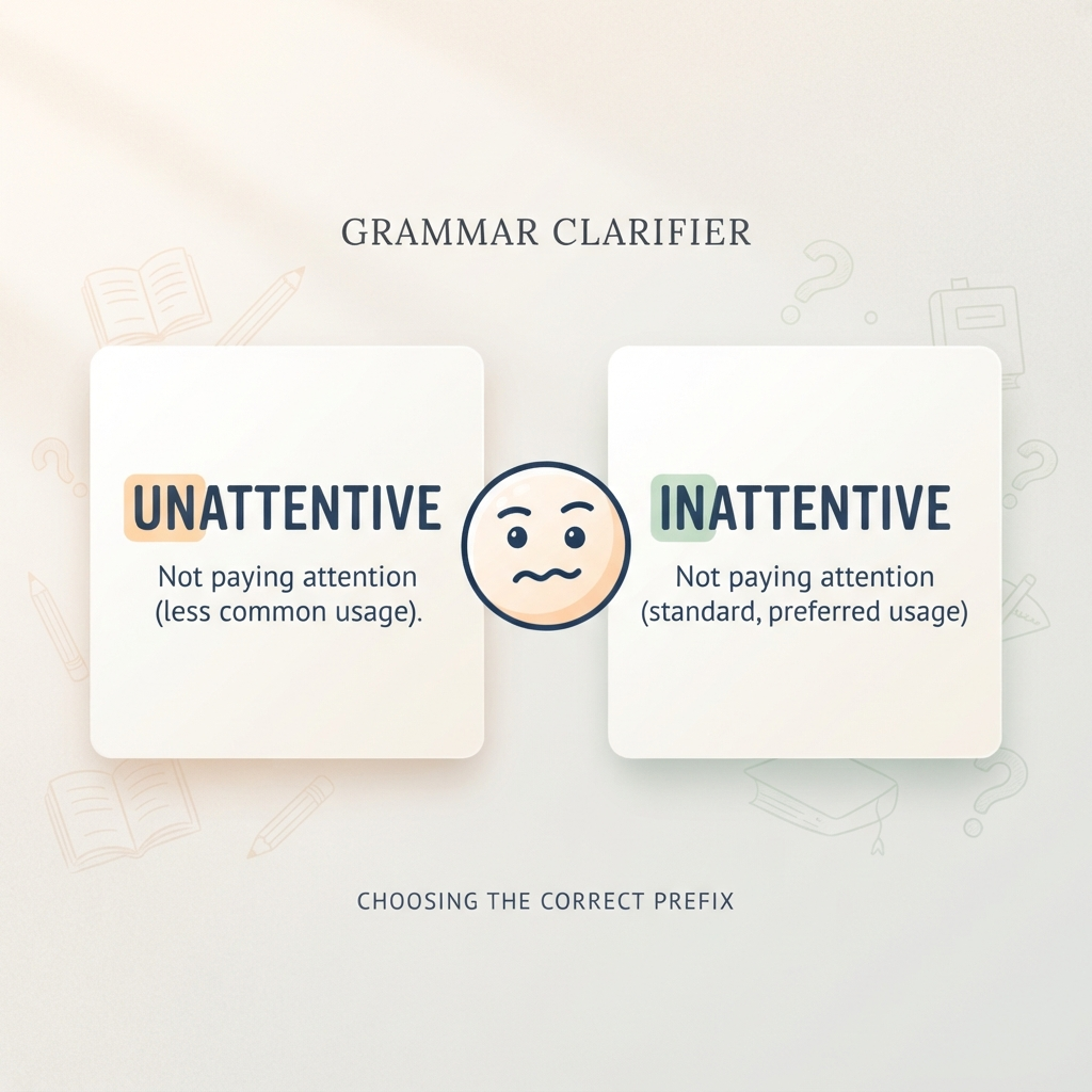 unattentive or inattentive