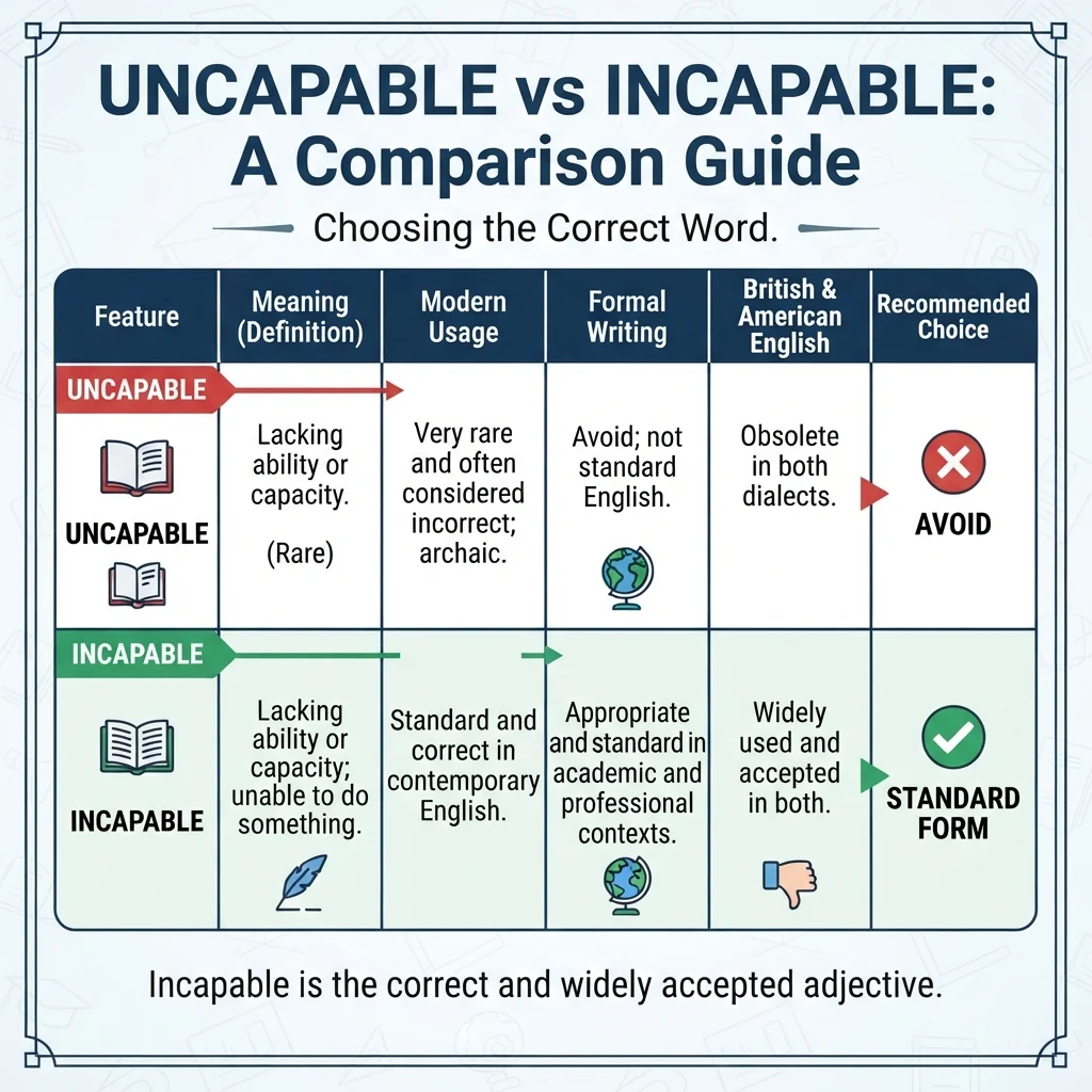 uncapable or incapable